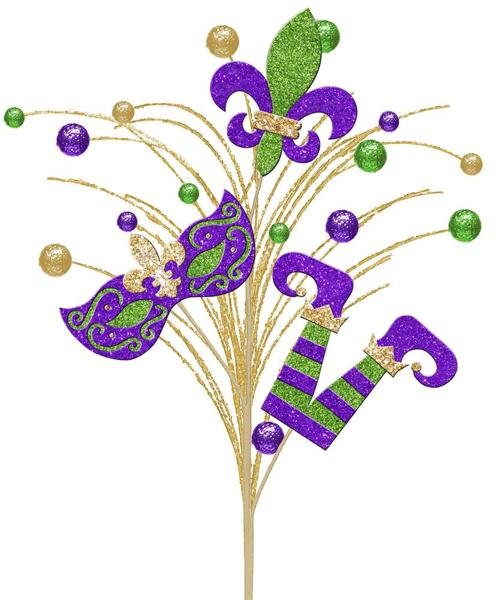 25" Glitter/Eva Mardi Gras Spray