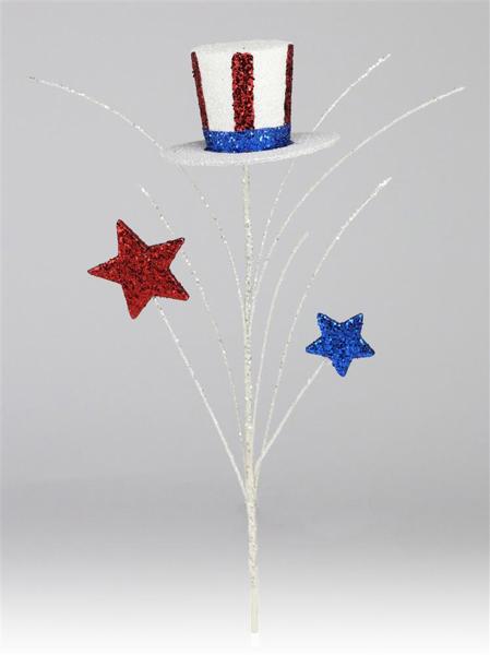 12.5" Glitter Hat/Star Pick