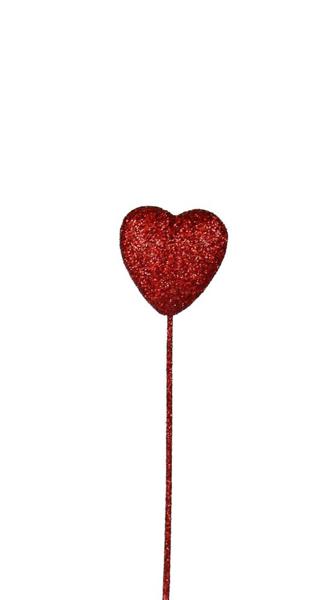 1.37" Red Solid Heart Pick