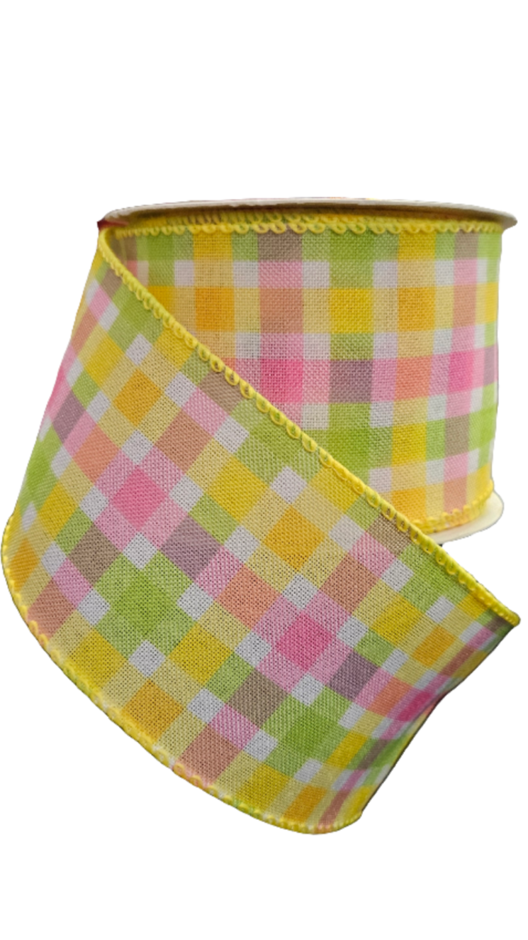 2.5" Pastel Plaid Ribbon (10 Yards)