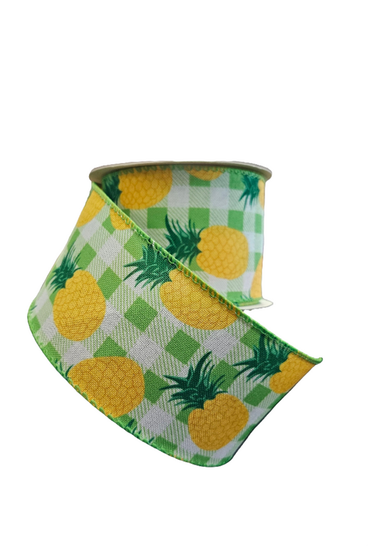 2.5" X 10yds Pineapple Theme Ribbon
