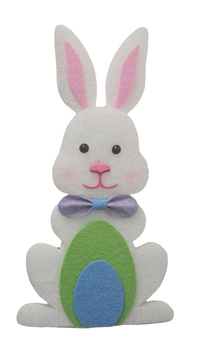 10"H x 5.5"W  Felt Bunny With Eggs