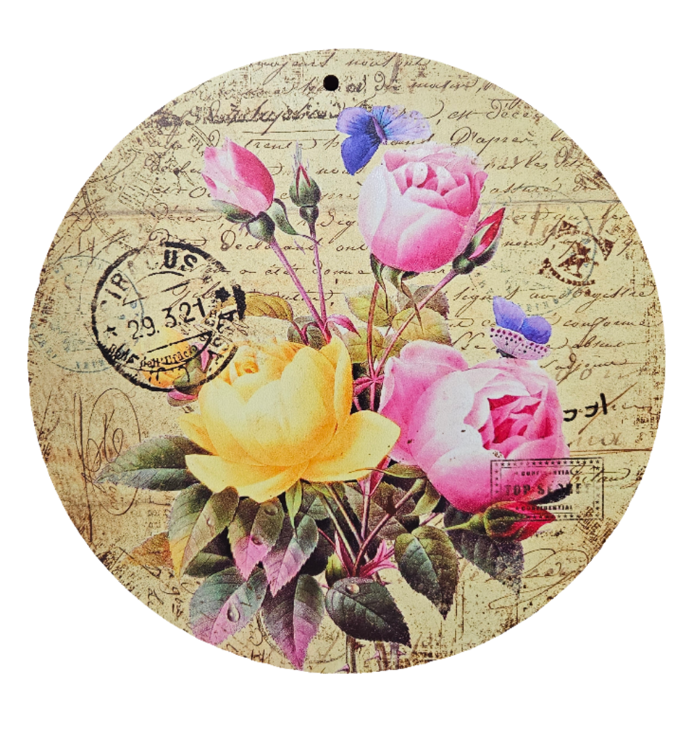 12" Spring/Summer Floral Circle Hanging Sign