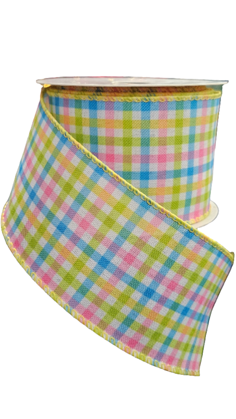 2.5" Pastel Plaid Ribbon (10 Yards)
