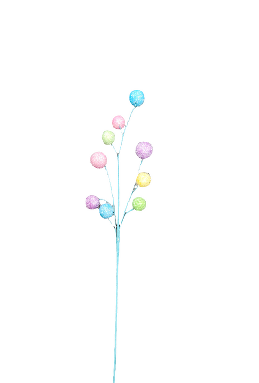 28” Tinsel Ball Spray Pastel