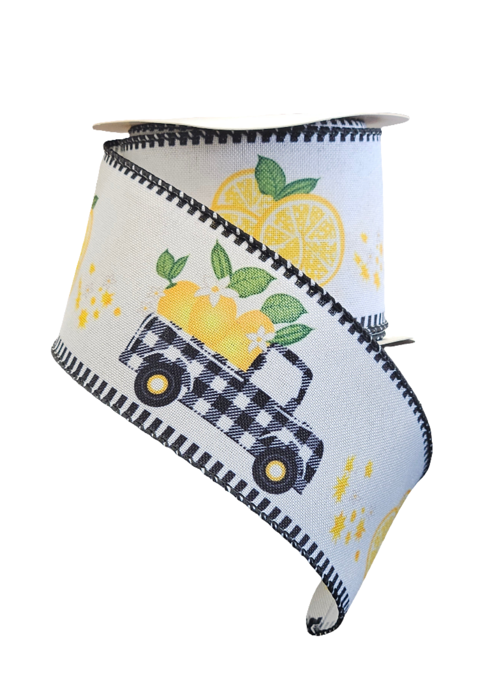2.5" x 10yds Lemon Themed Ribbon