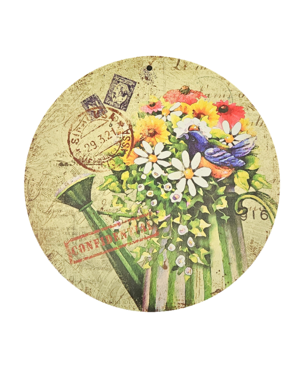 12" Spring/Summer Floral Circle Hanging Sign