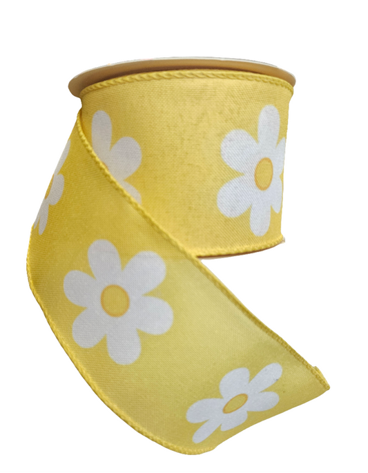 2.5" Daisy Themed Ribbon (10 Yards)