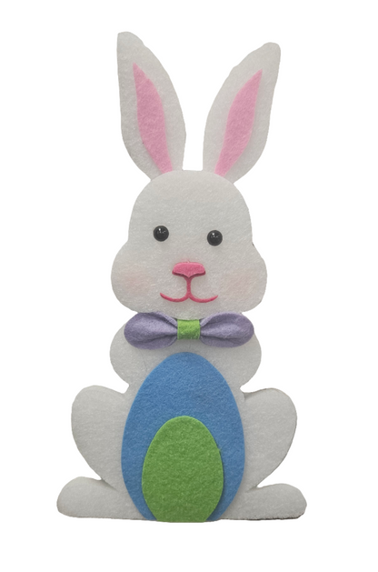 10"H x 5.5"W  Felt Bunny With Eggs