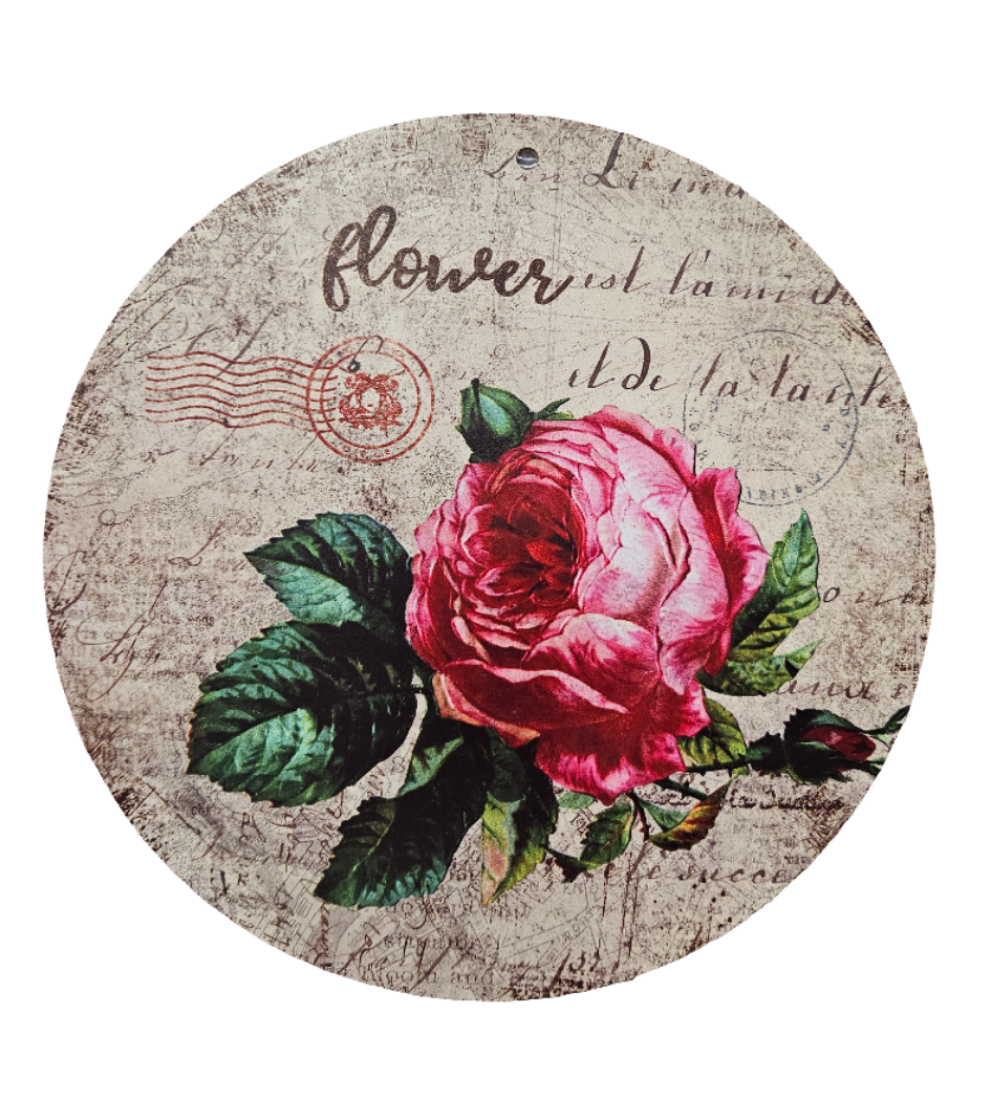 12" Spring/Summer Floral Circle Hanging Sign