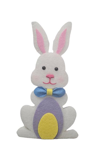 10"H x 5.5"W  Felt Bunny With Eggs