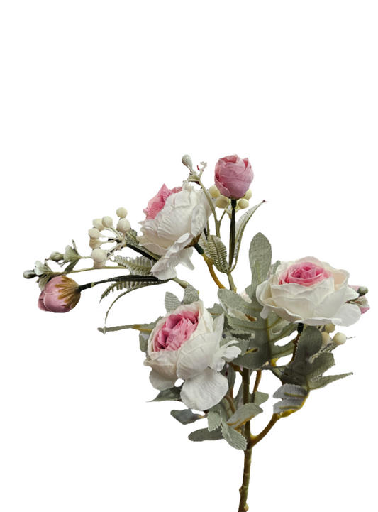 22” Rose JD-F03: White & Pink