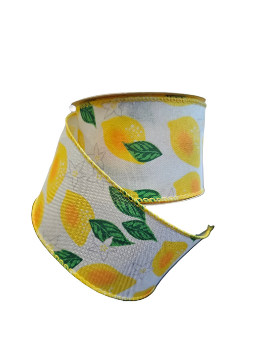 2.5" x 10yds Lemon Themed Ribbon