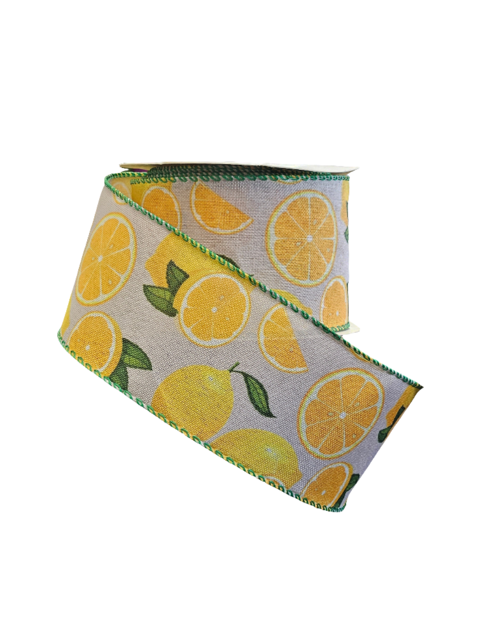 2.5" x 10yds Lemon Themed Ribbon