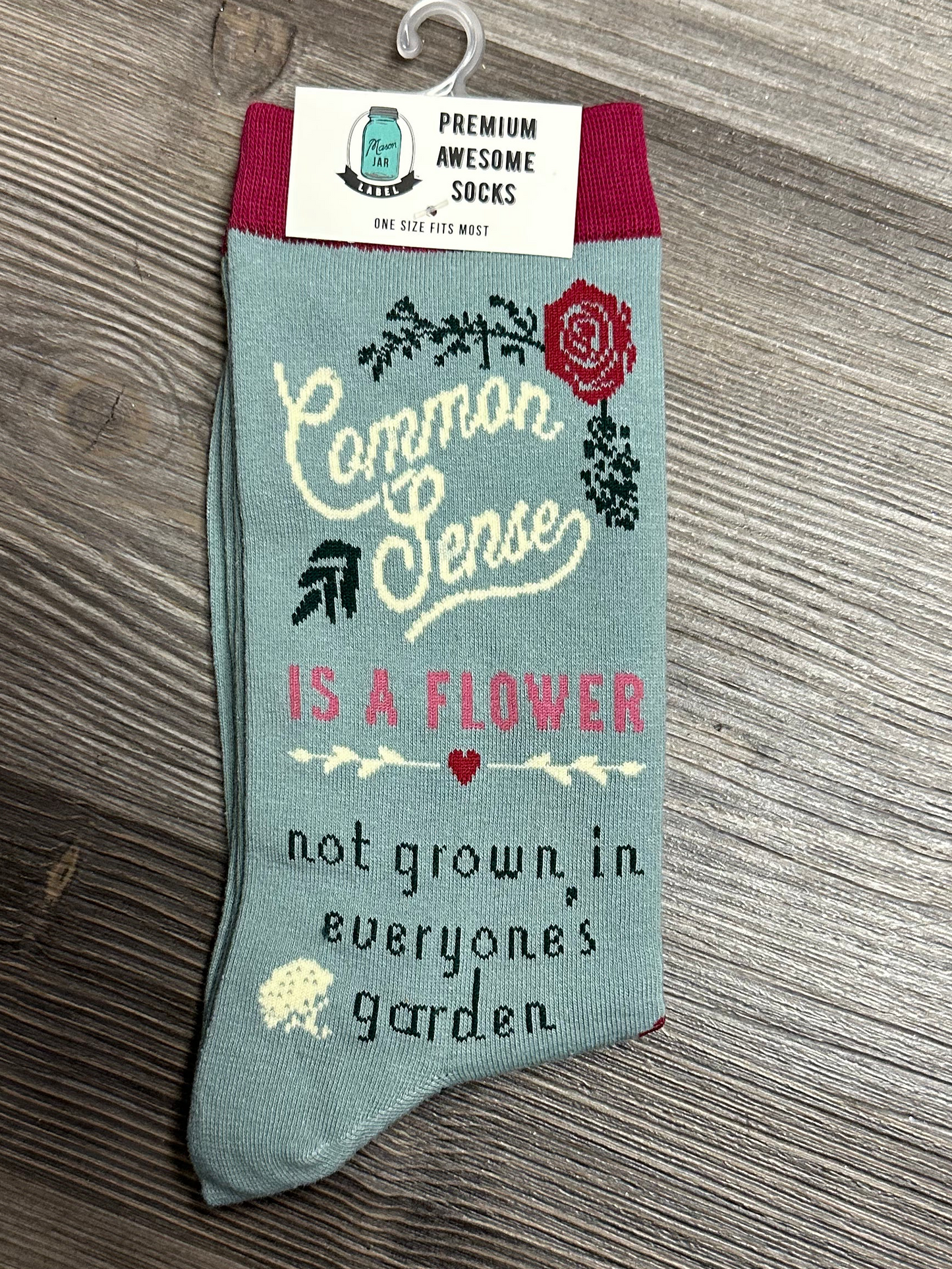 Mason Jar Socks Common Sense