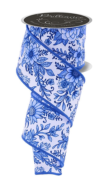 2.5" x 10yds Chinoiserie Florals Ribbon