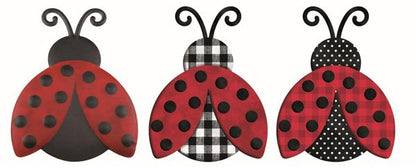 12" X 9.25" Metal Embossed Ladybug