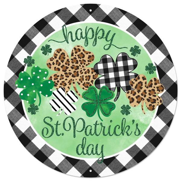 Metal Glitter St. Patrick's Day Sign Clover