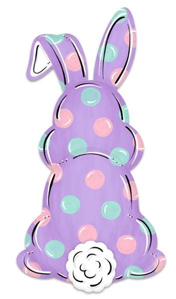 15" Bunny Bottom Embossed Metal Hanger: Lavender