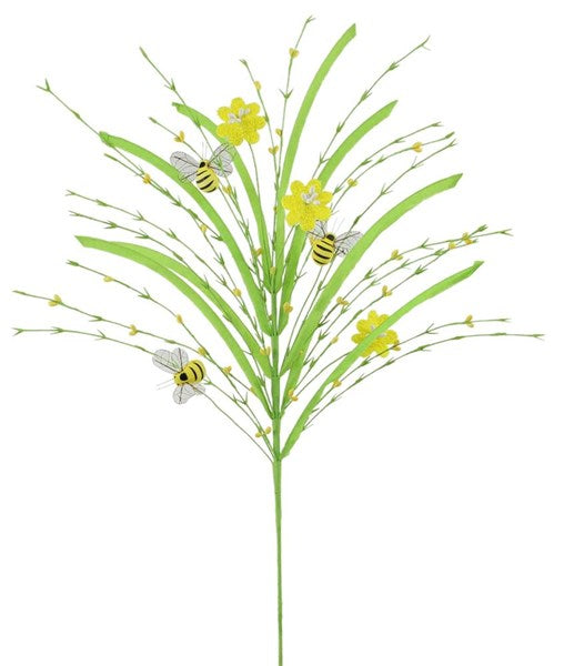 28" Paper Grass/Pip Flower Bee Spray