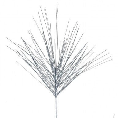 18" Light Glittered Longleaf Pine Spray Dusty Blue