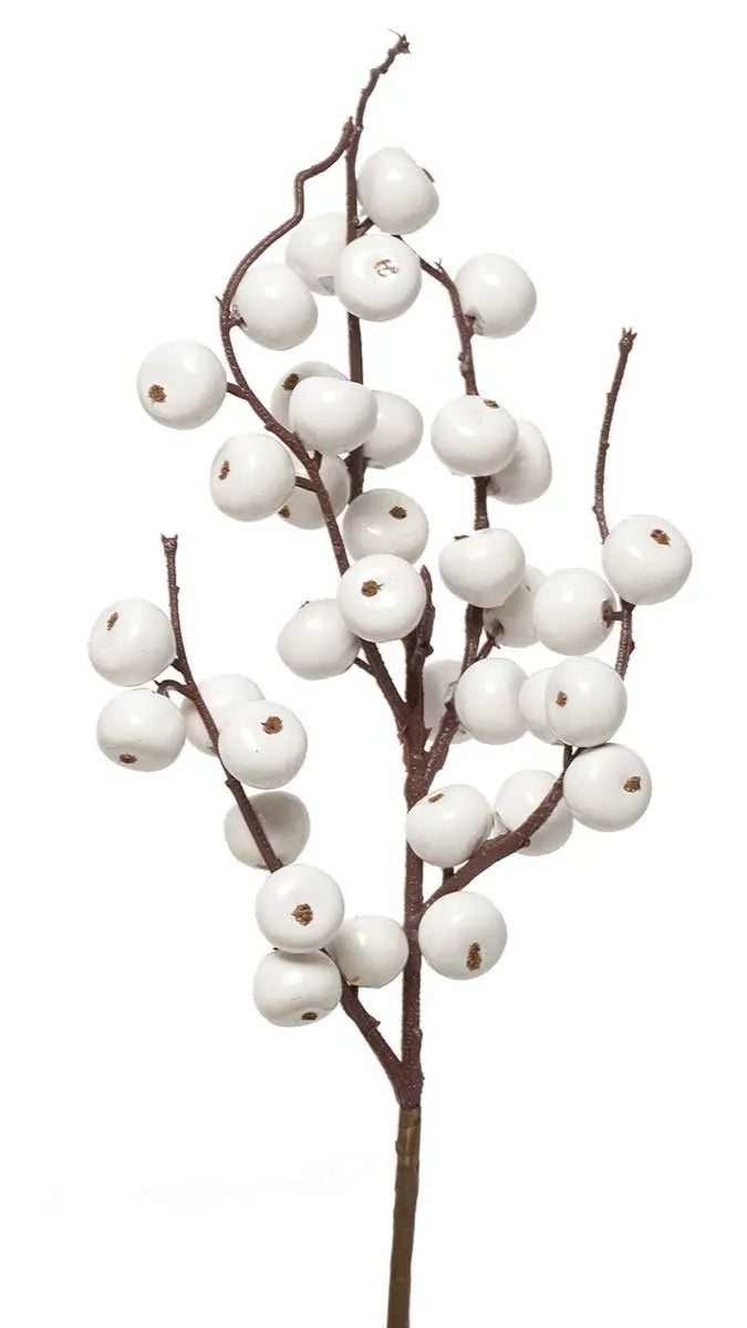 17" Plump Berry Spray: White