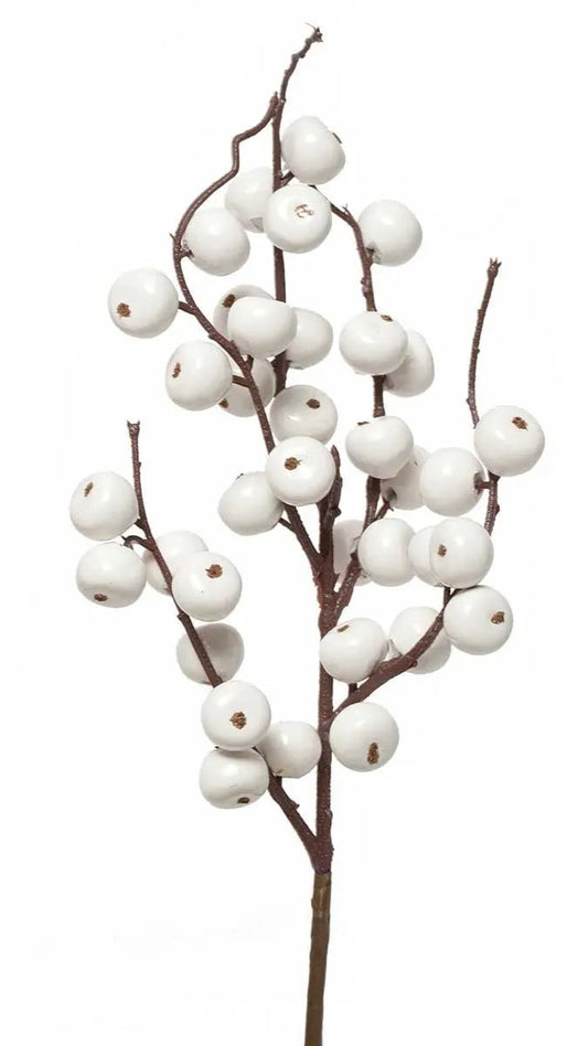 17" Plump Berry Spray: White