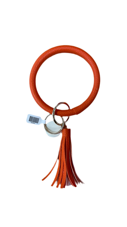 Bangle Bracelet Keyring Solid Color w/ Tassel