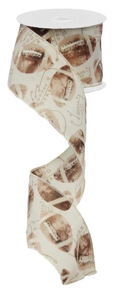 2.5" Antique Football Ribbon - 10 Yards
