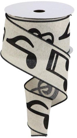 2.5" Bold Music Note Ribbon (10 Yards)