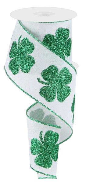 2.5" Bold Clover Print on Royal - 10 Yards
