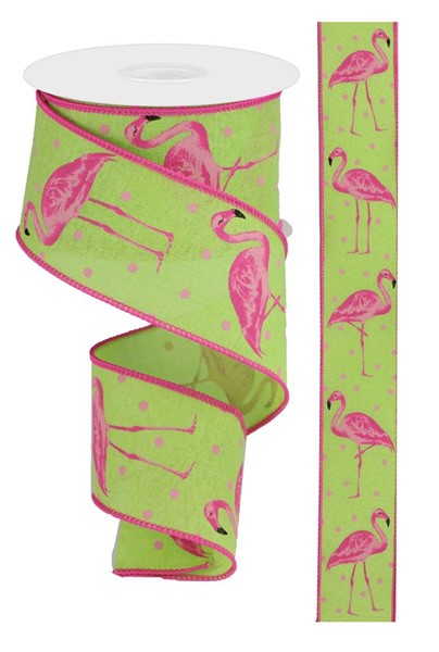 2.5" Flamingo on Royal Ribbon (10 Yards)