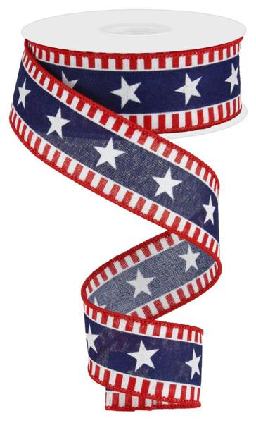 1.5" 4th of July Theme Ribbon Red,White,Blue (10 Yards)