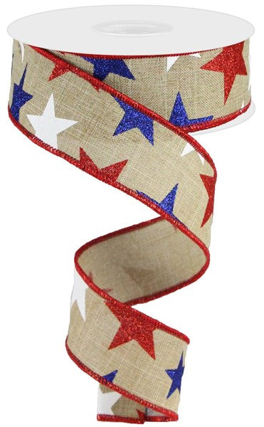 1.5" 4th of July Theme Ribbon Red,White,Blue (10 Yards)