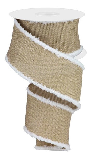 Cross Royal/Drift Ribbon: Beige & White (10 Yards)
