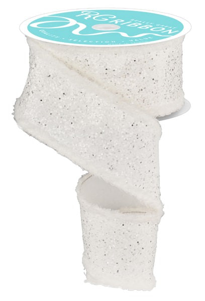 Large Glitter/Drift Ribbon: White (10 Yards)
