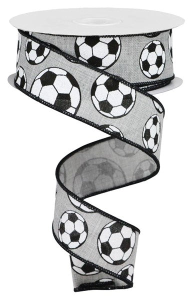 Glitter Soccer Ball Ribbon (10 Yards)