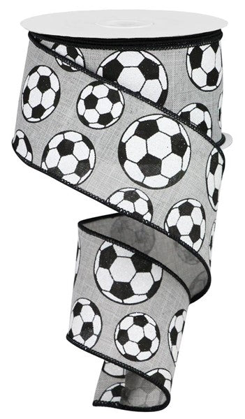 Glitter Soccer Ball Ribbon (10 Yards)