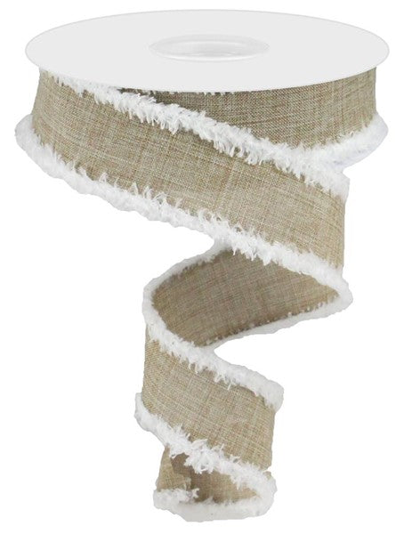 Cross Royal/Drift Ribbon: Beige & White (10 Yards)