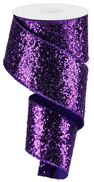 Large Glitter Ribbon: Purple (10 Yards)