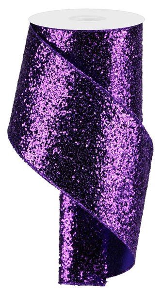 Large Glitter Ribbon: Purple (10 Yards)