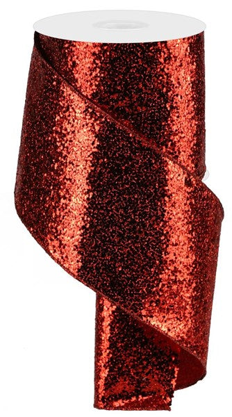 4" Large Glitter: Red (10 Yards)
