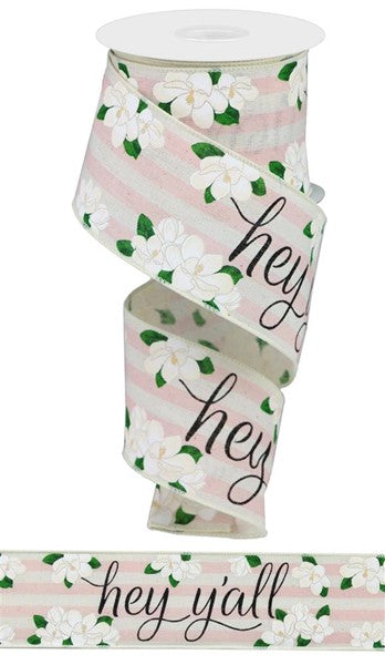 2.5" Hey Ya'll Floral Ribbon (10 Yards)