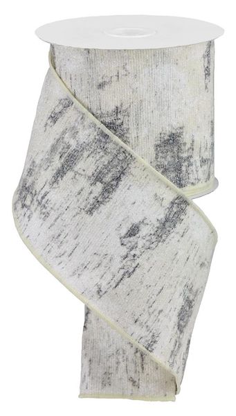 4"X10yd Glitter Birch Bark on Cotton Ribbon