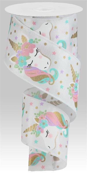 2.5" Unicorn On Royal Ribbon (10 Yards)