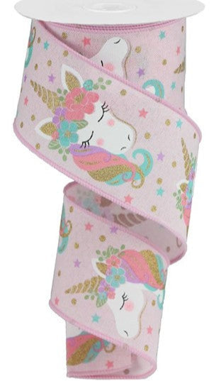 2.5" Unicorn On Royal Ribbon (10 Yards)