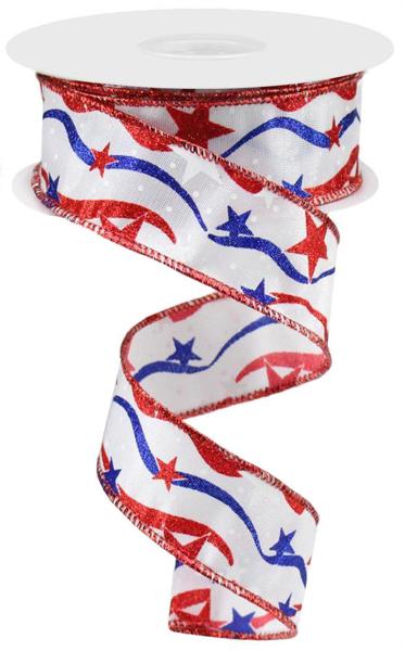 1.5" 4th of July Theme Ribbon Red,White,Blue (10 Yards)