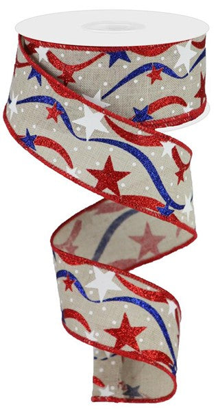 1.5" 4th of July Theme Ribbon Red,White,Blue (10 Yards)