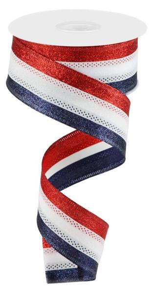 1.5" 4th of July Theme Ribbon Red,White,Blue (10 Yards)