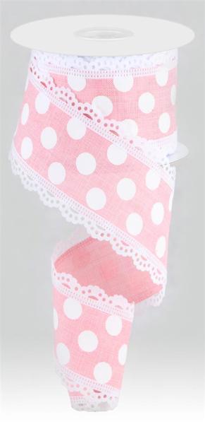 2.5" Medium Dot W/Lace Ribbon (10 Yards)